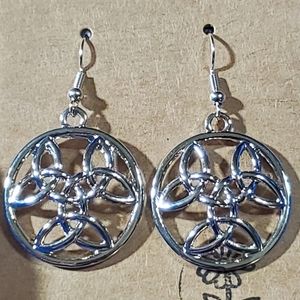 Celtic round and detailed with inner celtic symbols, dangling earrings
